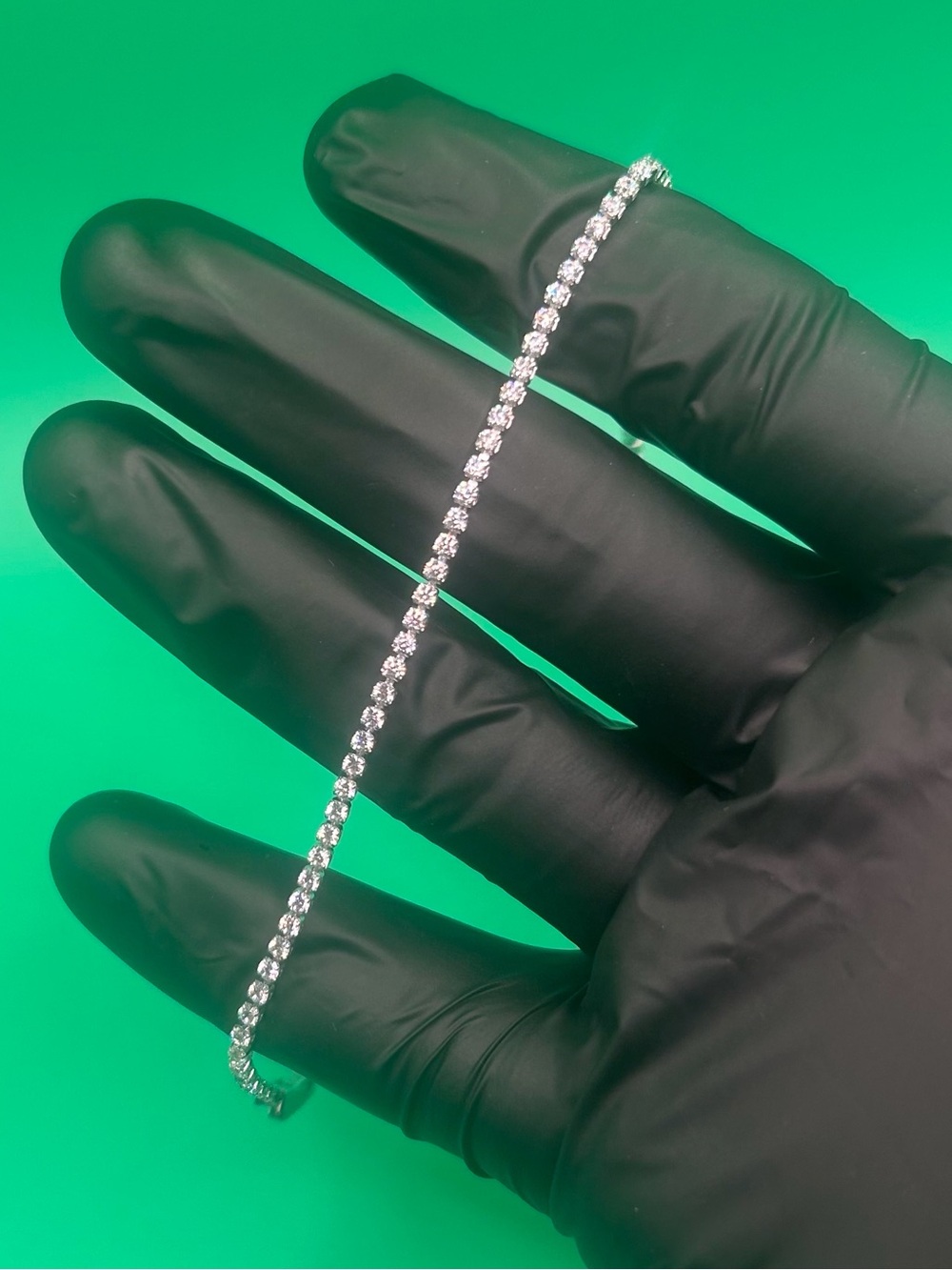 2mm Silver Moissanite Tennis Bracelet VVS1 7.5 Inch Womens No Pass